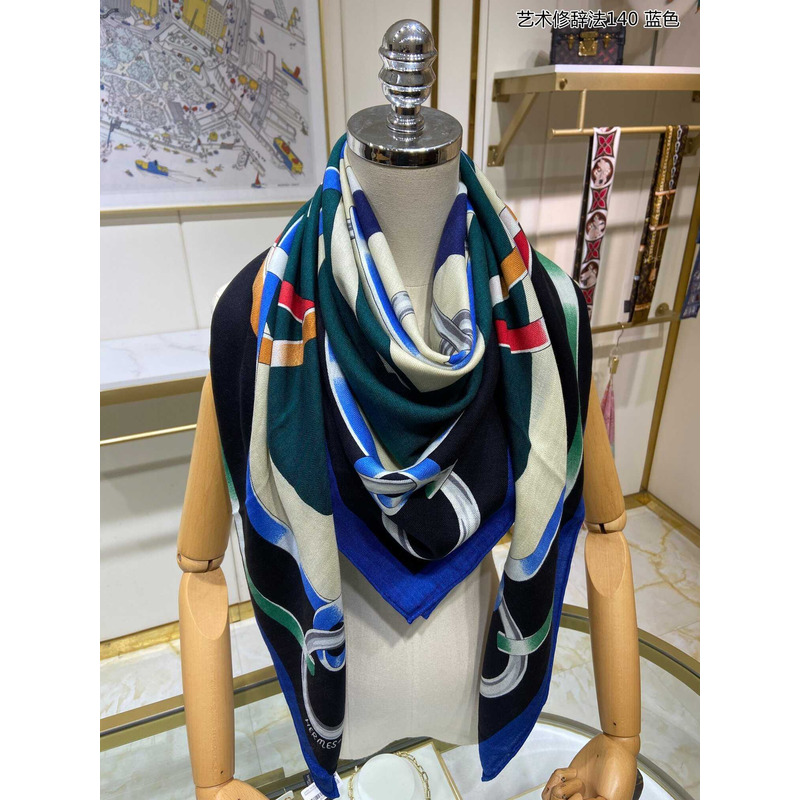 H**mes figure artistique scarf 90 blue