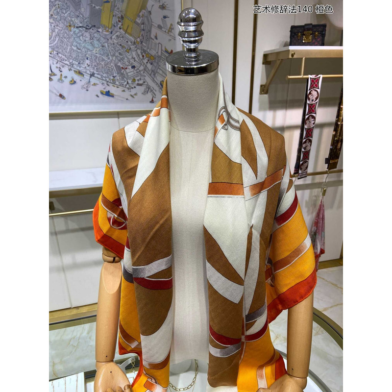 H**mes figure artistique scarf 90 yellow