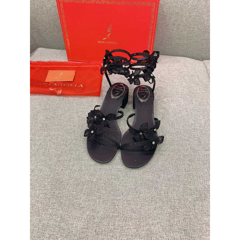 Rene Caovilla Floriane Sandals Black