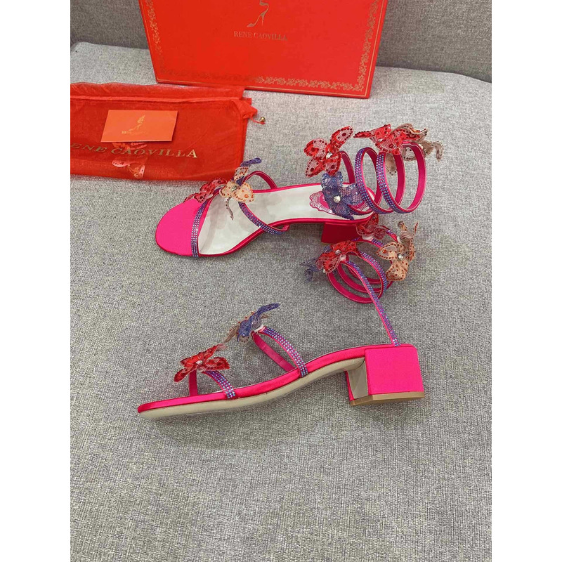 Rene Caovilla Floriane Sandals Pink