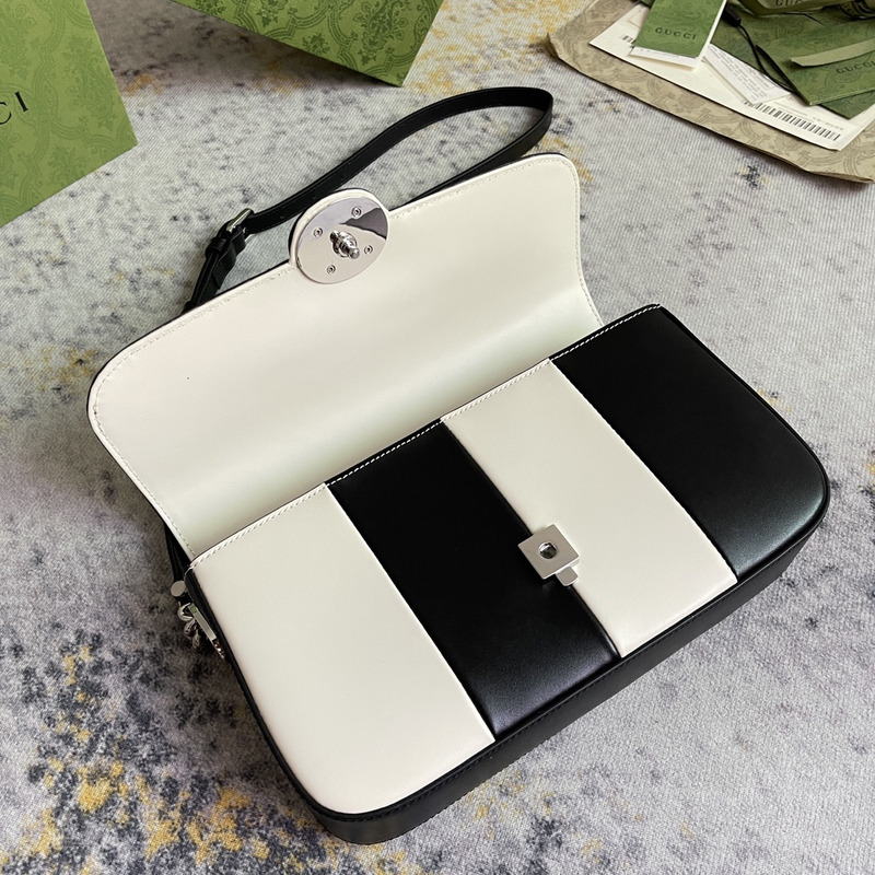 G*u*i petite gg small shoulder bag white black