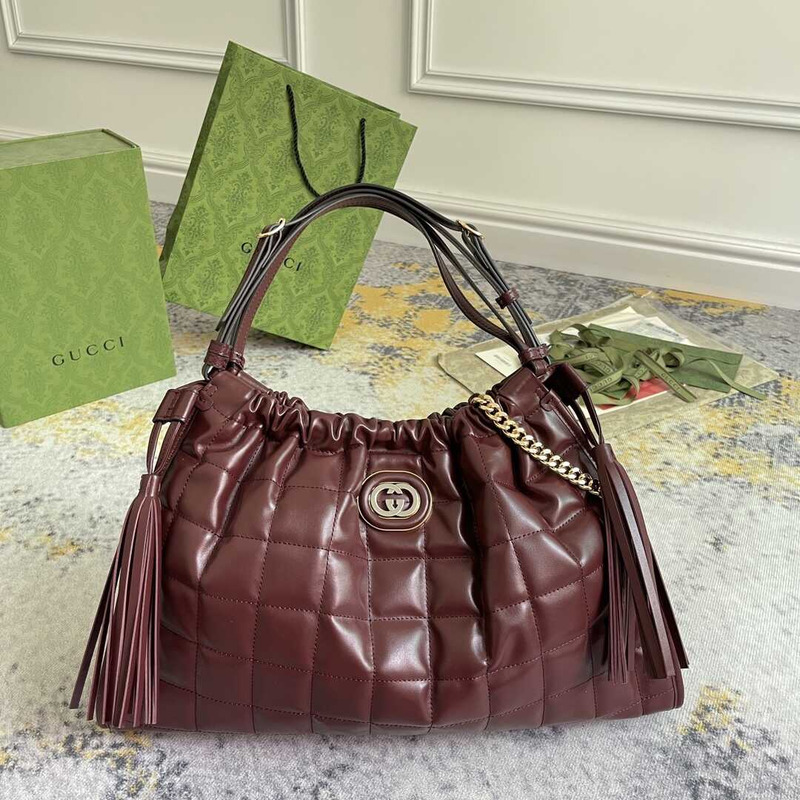 G*u*i deco medium tote bag burgundy