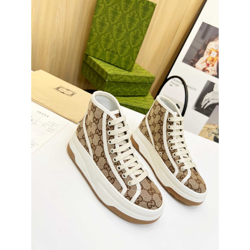 G*u*i gg canvas sneakers brown