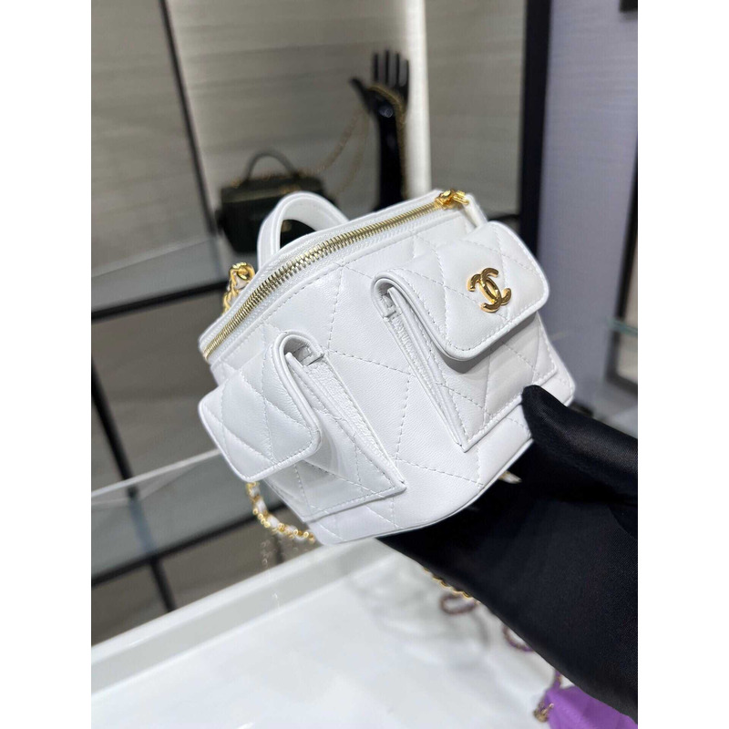 Ch*el 22k leather vanity white