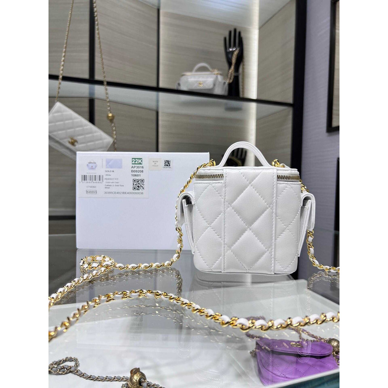 Ch*el 22k leather vanity white