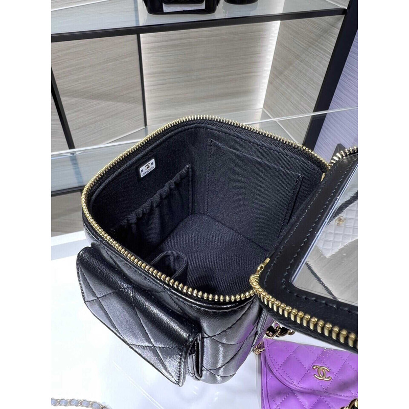 Ch*el 22k leather vanity black