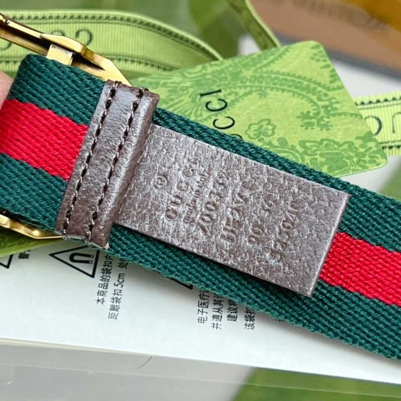 G*u*i 3cm striped webbing belt