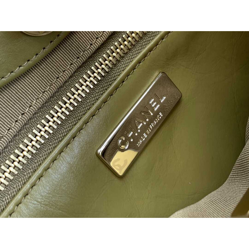 Ch*el mini shopping bag olive green