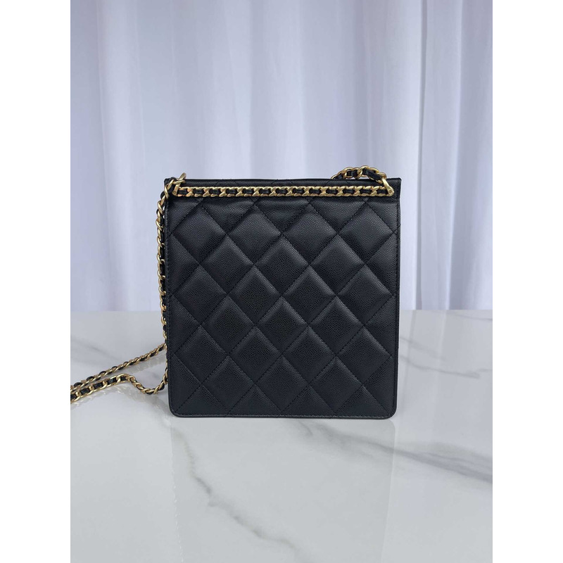 Ch*el 23a mini bag calfskin black