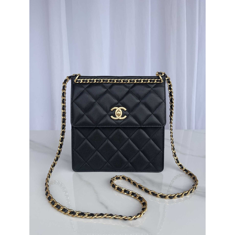 Ch*el 23a mini bag calfskin black