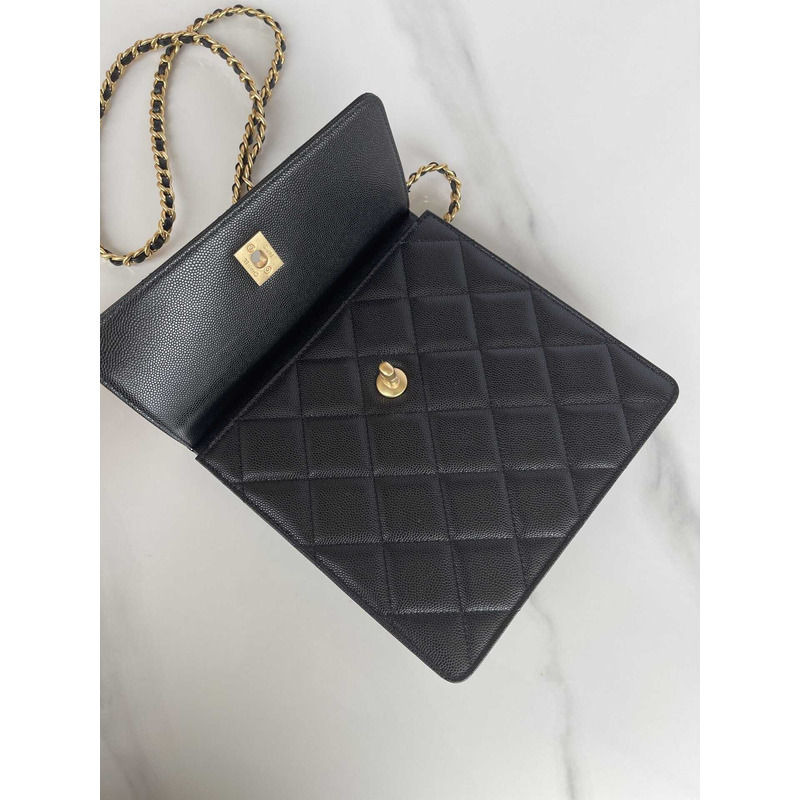 Ch*el 23a mini bag calfskin black