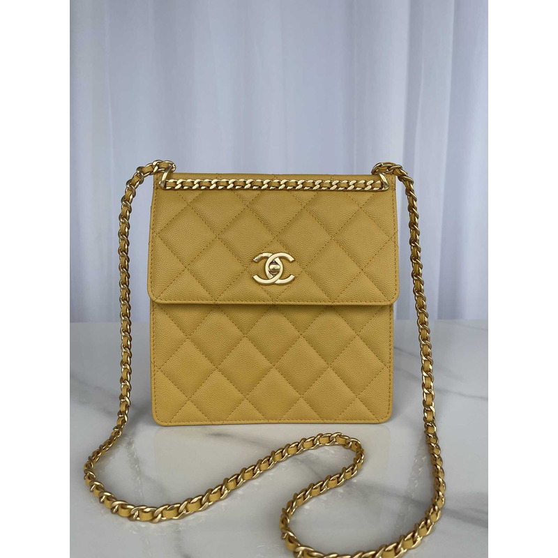 Ch*el 23a mini bag calfskin yellow