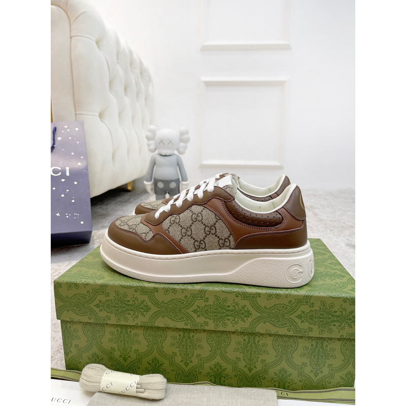 G*u*i gg leather sneakers brown