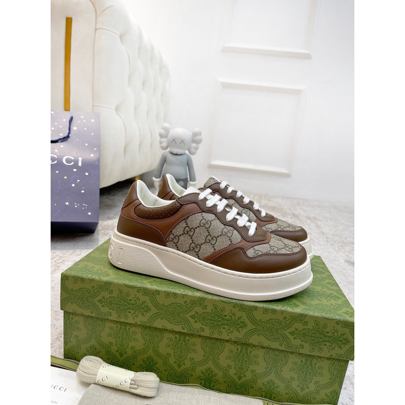 G*u*i gg leather sneakers brown