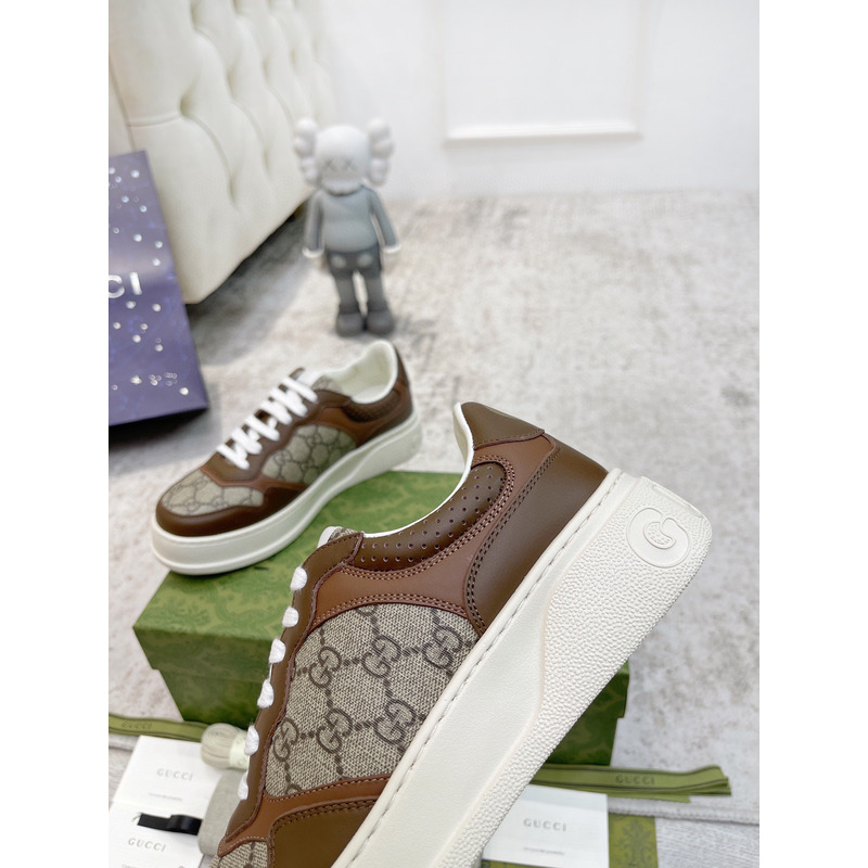 G*u*i gg leather sneakers brown