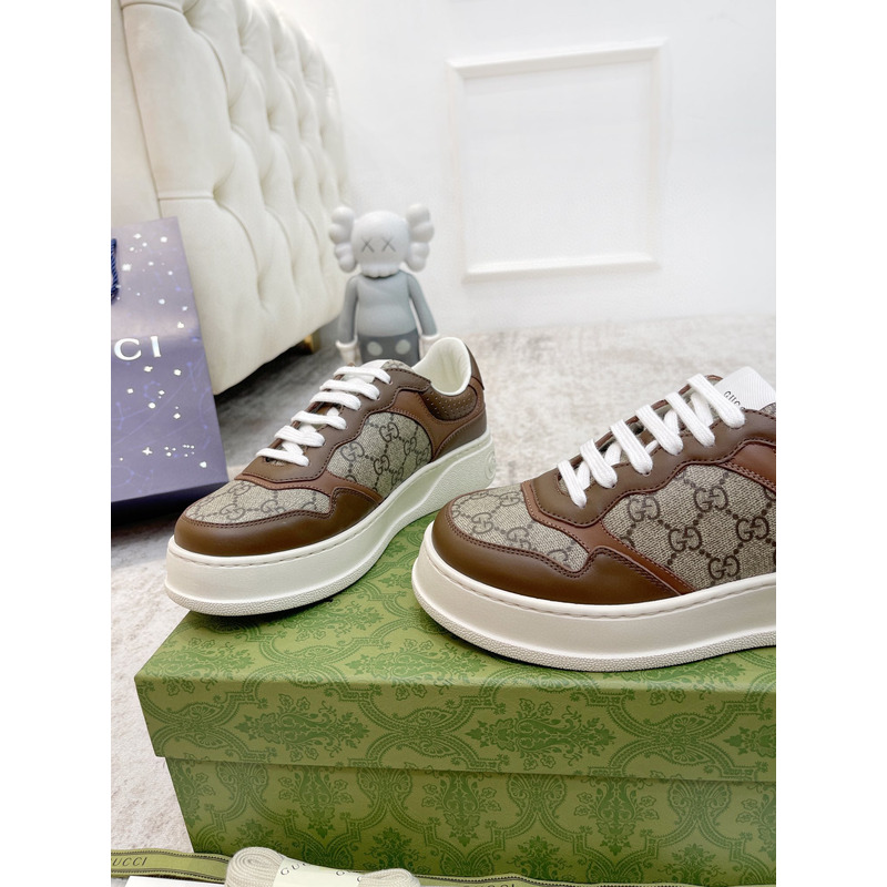 G*u*i gg leather sneakers brown