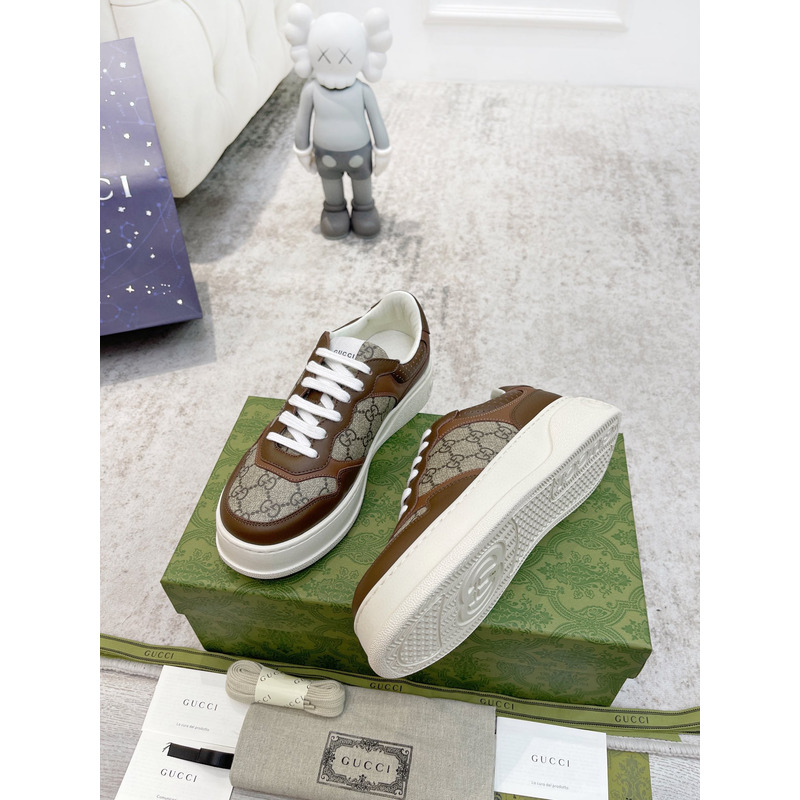 G*u*i gg leather sneakers brown