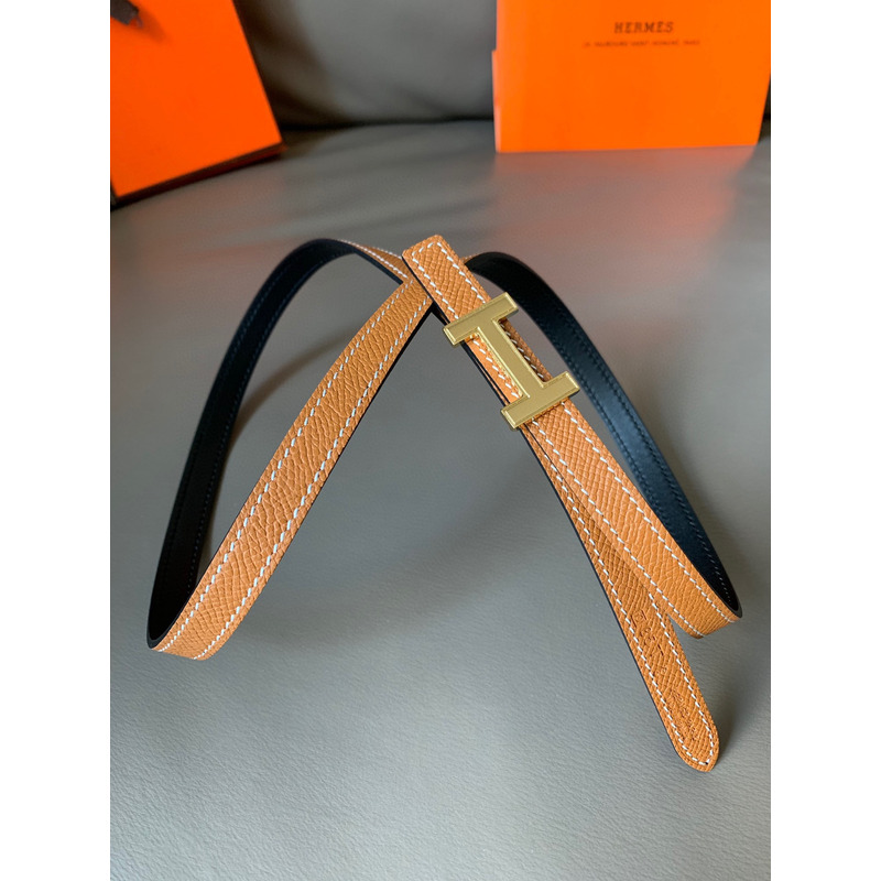 H**mes slim reversible belt black/brown