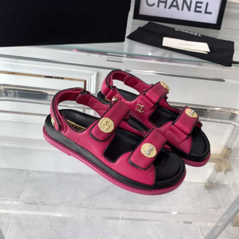 Ch*el sandals lambskin pink