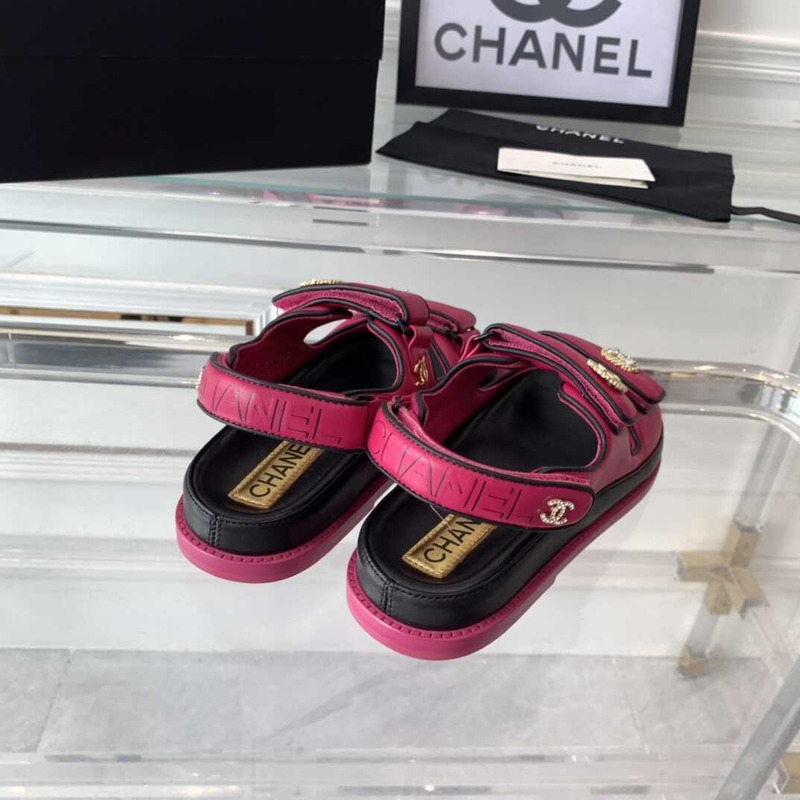 Ch*el sandals lambskin pink