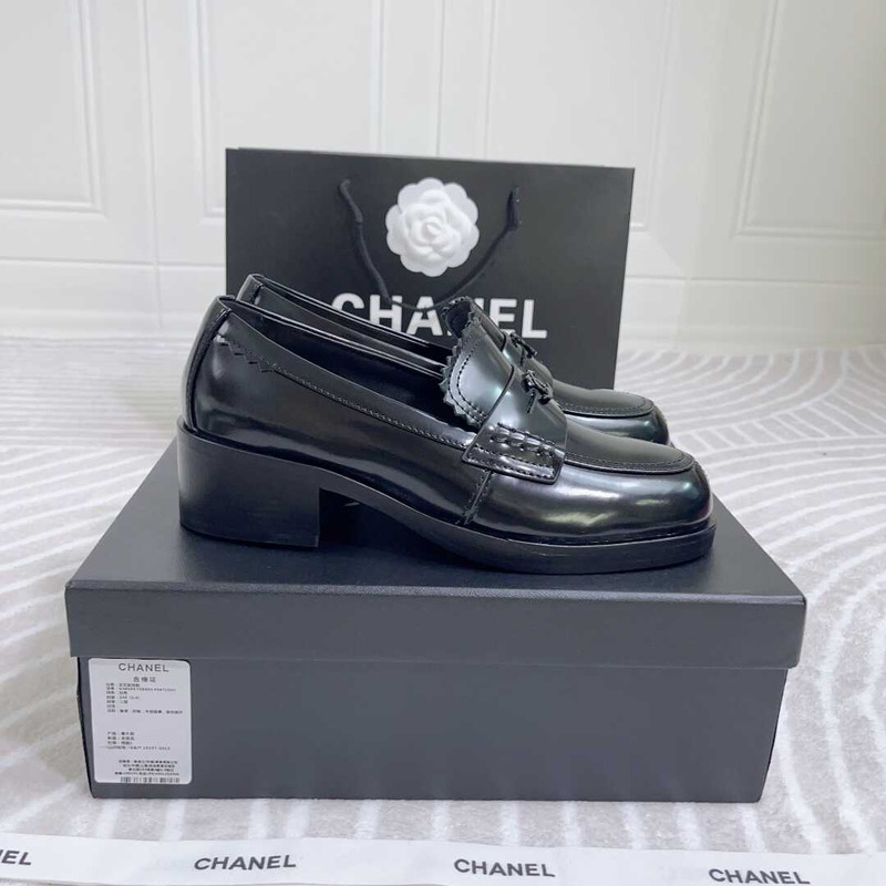 Ch*el loafers calfskin black