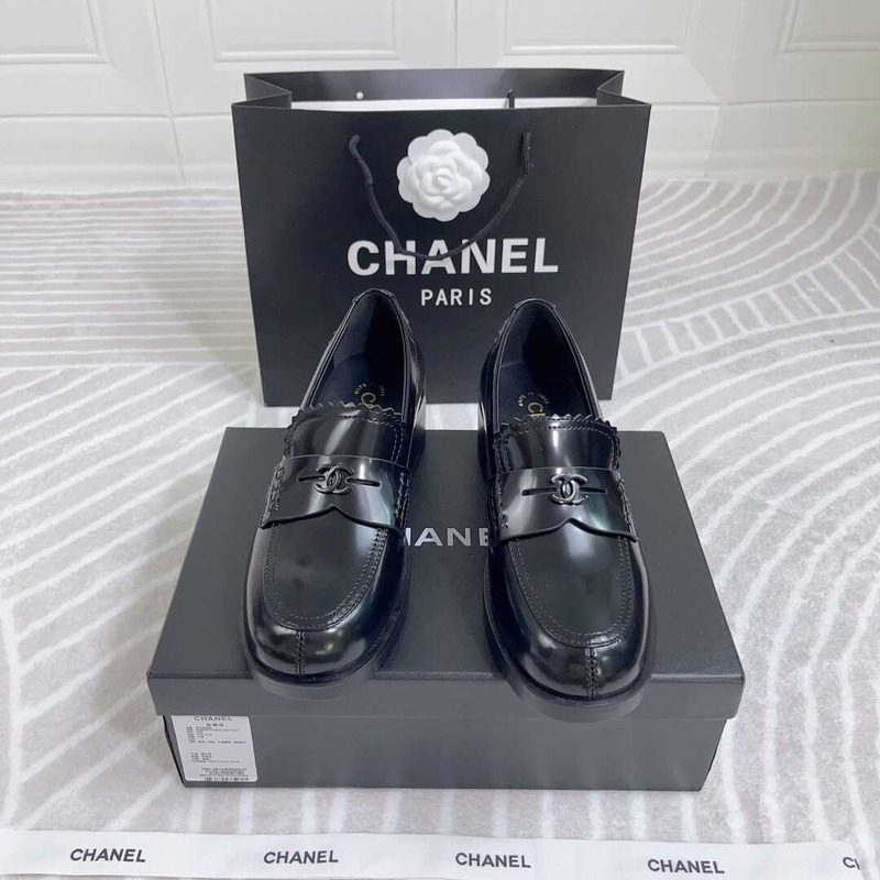 Ch*el loafers calfskin black