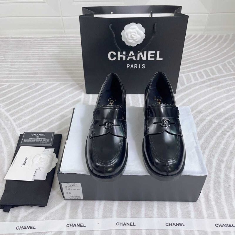 Ch*el loafers calfskin black