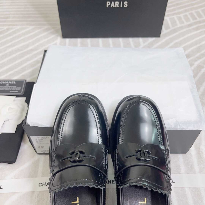 Ch*el loafers calfskin black