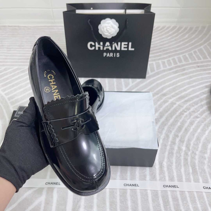 Ch*el loafers calfskin black