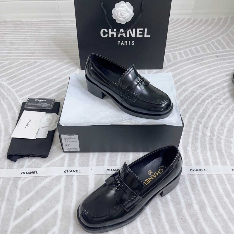 Ch*el loafers calfskin black