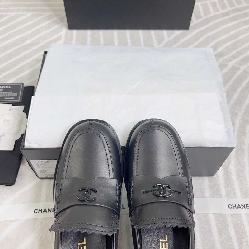 Ch*el loafers calfskin black