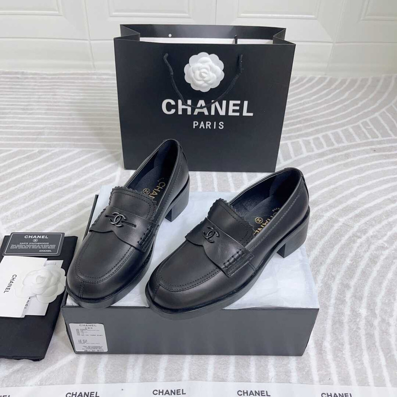 Ch*el loafers calfskin black