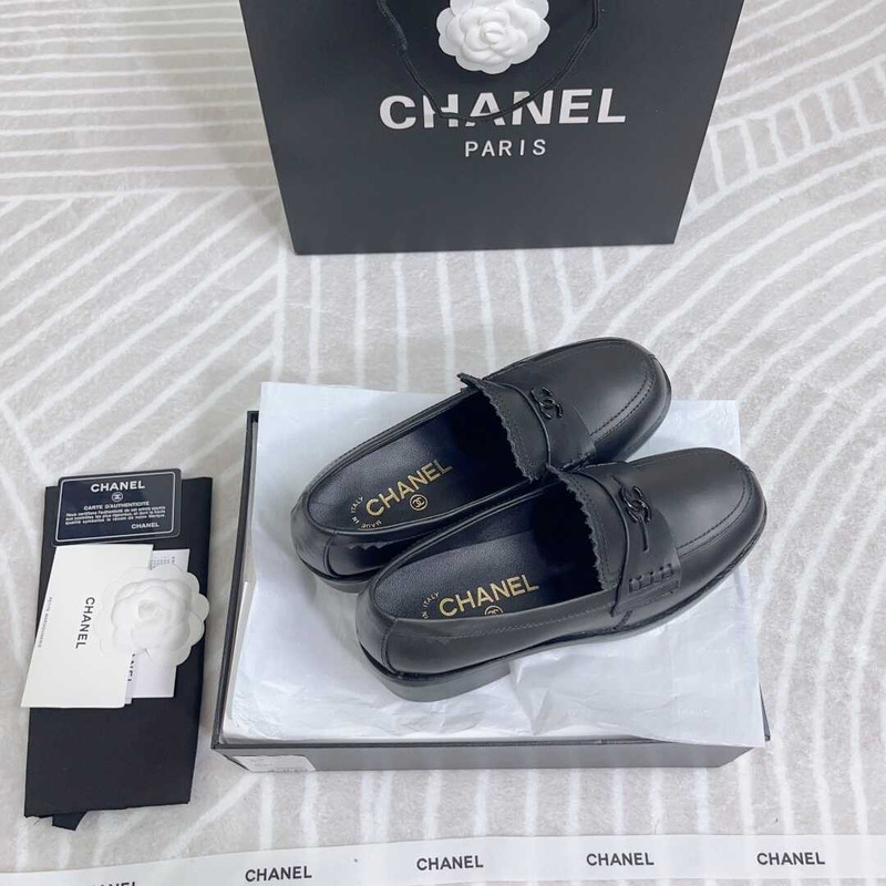 Ch*el loafers calfskin black