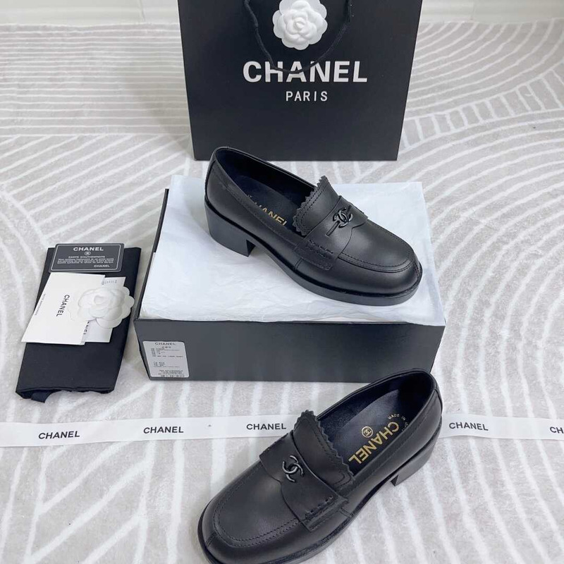 Ch*el loafers calfskin black