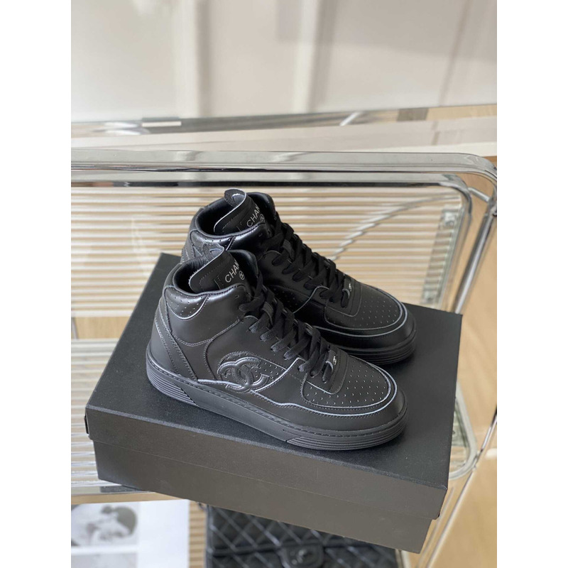 Ch*el sneakers calfskin black