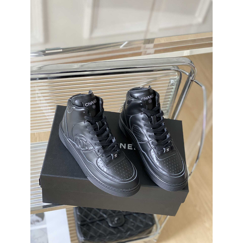 Ch*el sneakers calfskin black