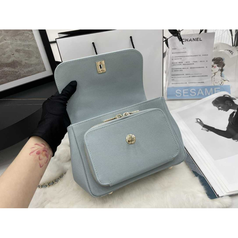 Ch*el mini flap bag blue