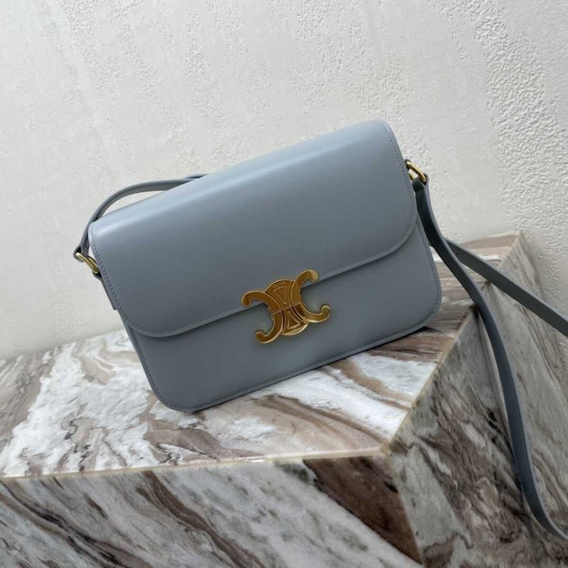 Ce**e teen triomphe bag in shiny caflskin blue