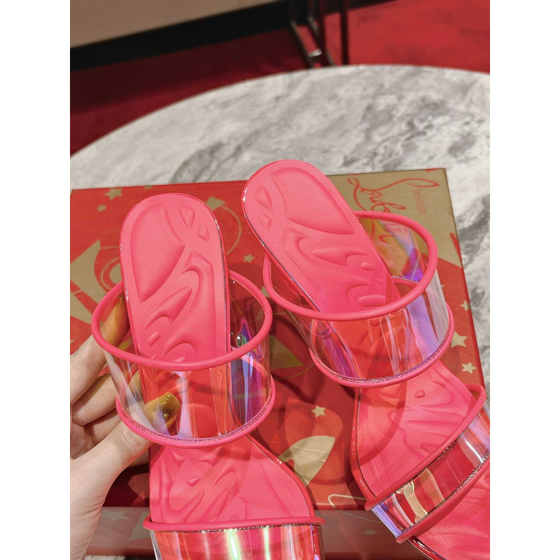 Ch**an louboutin just loubi slide sandal in pink