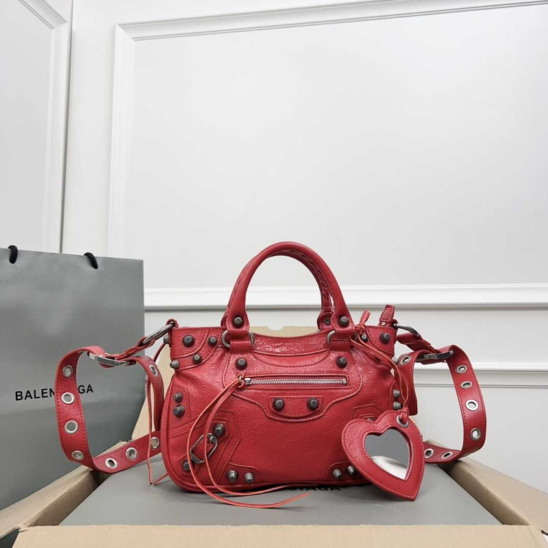 Ba*len*cia*ga neo cagole handbag xs red