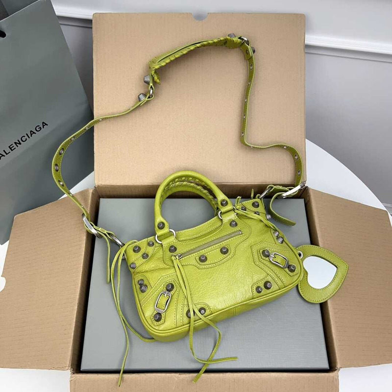 Ba*len*cia*ga neo cagole handbag xs yellow green