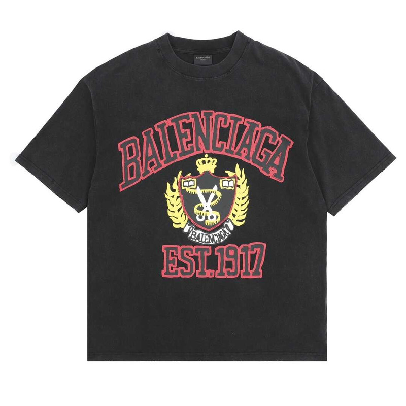 Ba*len*cia*ga graphic print cotton t-shirt black