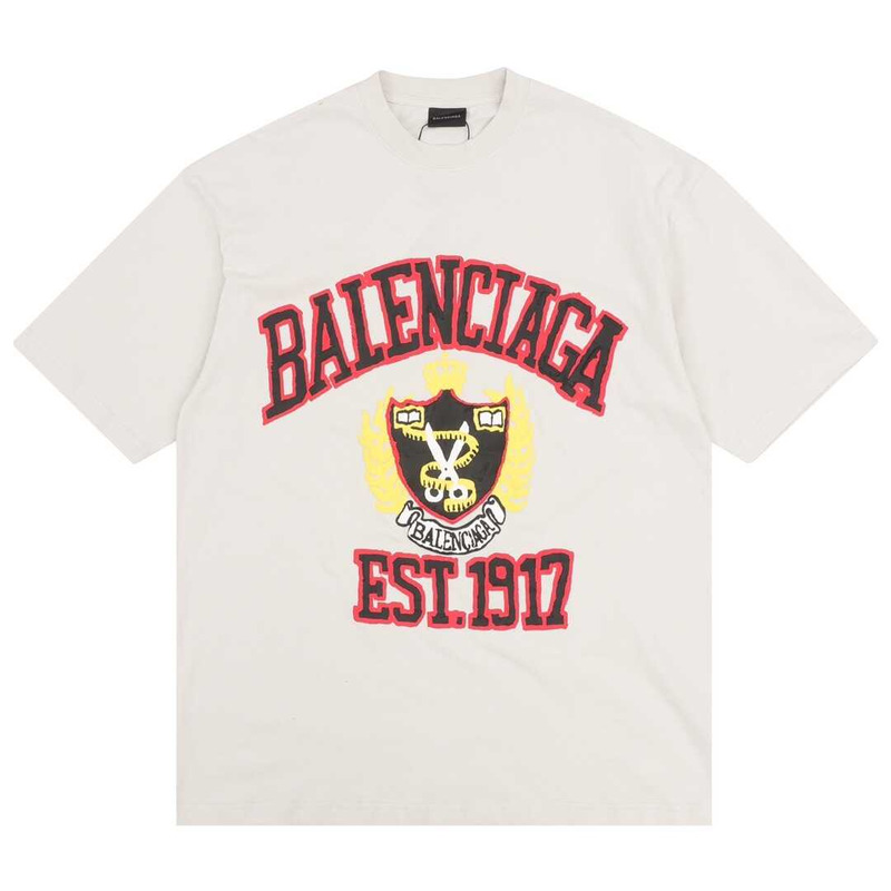 Ba*len*cia*ga graphic print cotton t-shirt white