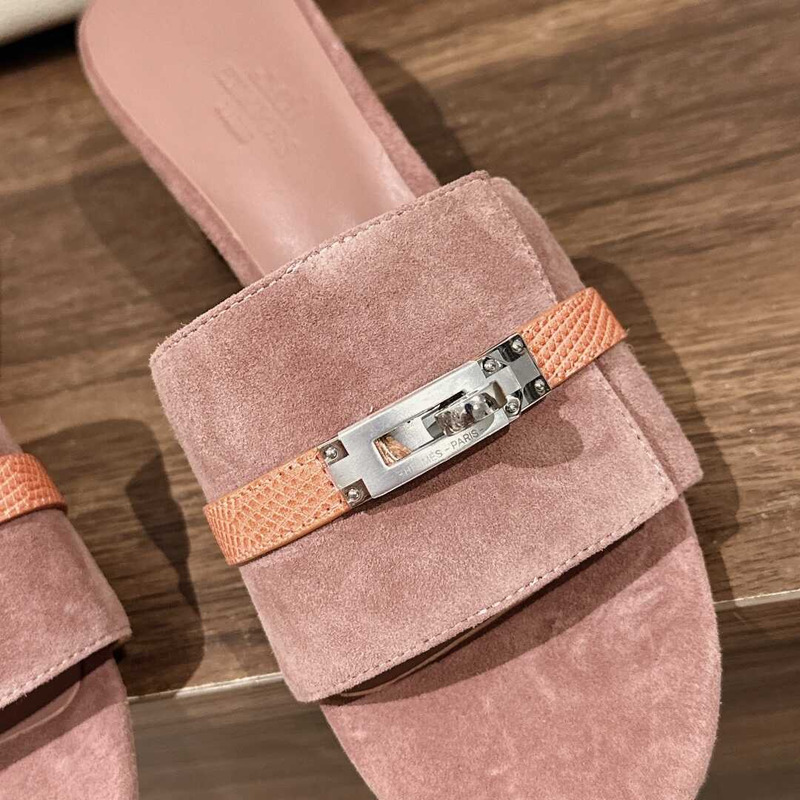 H**mes gigi 50 sandals nude pink and orange