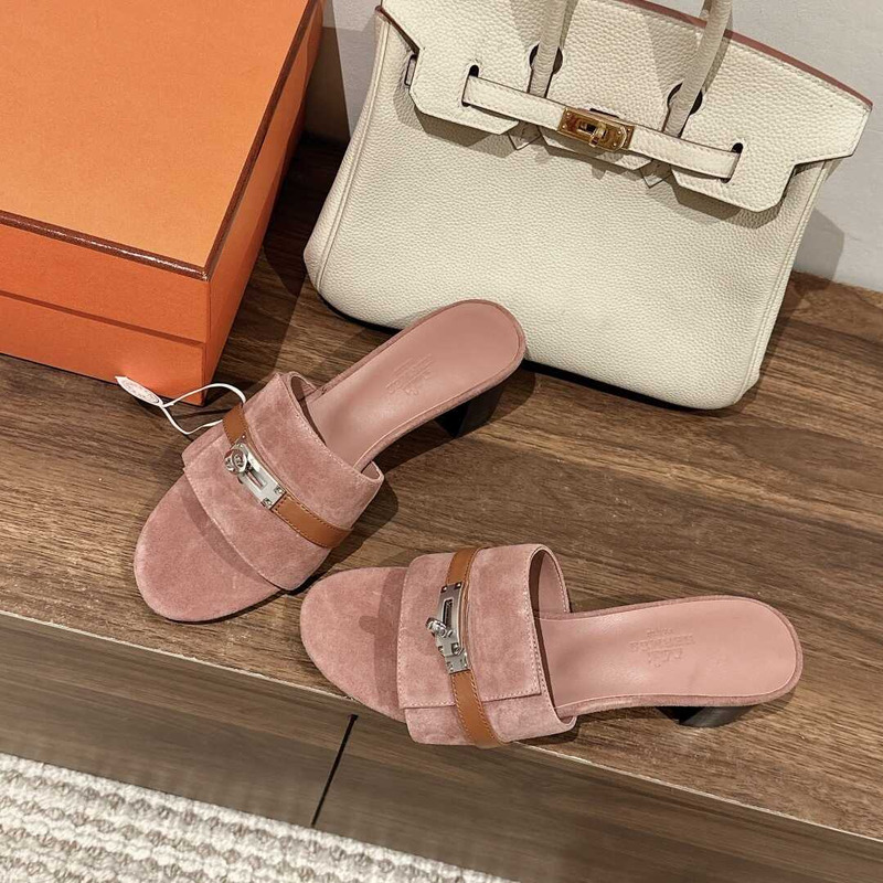 H**mes gigi 50 sandals nude pink