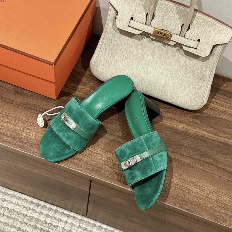 H**mes gigi 50 sandals green