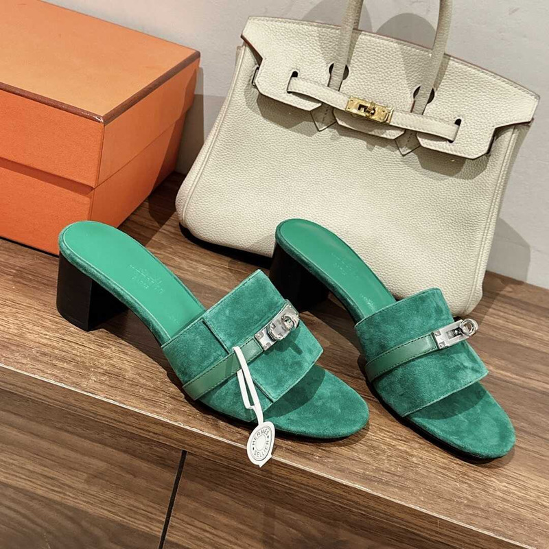 H**mes gigi 50 sandals green