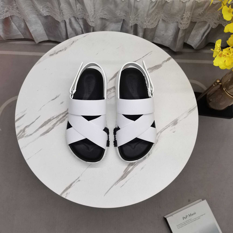 H**mes electric sandals white