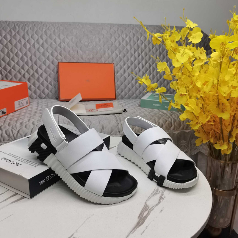 H**mes electric sandals white