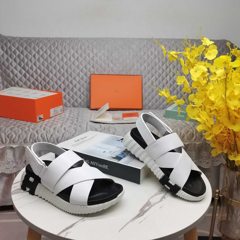 H**mes electric sandals white